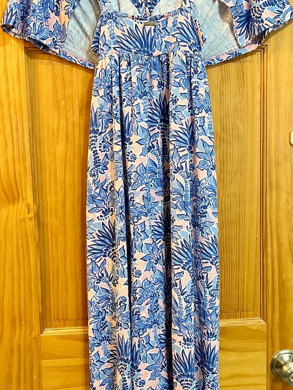 Blue and Pink Floral women’s One-Piece Dress